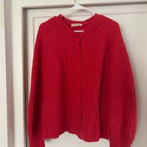 Cherry Red Emile Sezane Cardigan